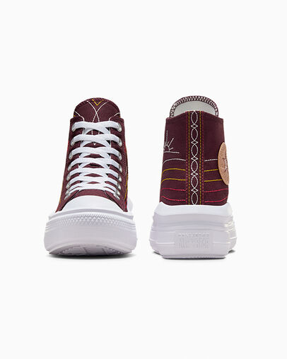Burgundy / Red / Yellow Converse Chuck Taylor All Star Move Women Platform Shoes Canada | C-26489079
