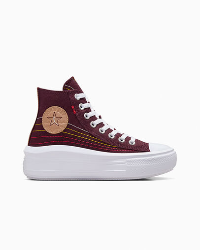 Burgundy / Red / Yellow Converse Chuck Taylor All Star Move Women Platform Shoes Canada | C-42613089