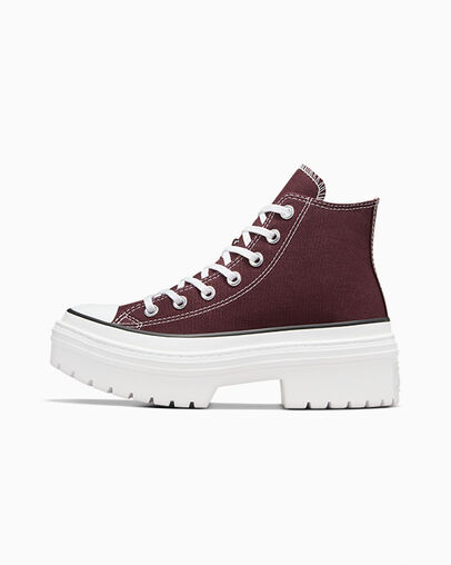 Burgundy / White / Black Converse Chuck Taylor All Star Lugged Heel Platform Women Boots Canada | C-40356179