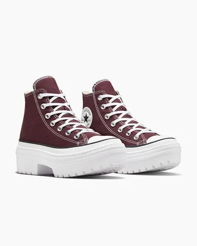 Burgundy / White / Black Converse Chuck Taylor All Star Lugged Heel Platform Women Boots Canada | C-40356179