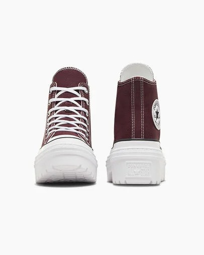 Burgundy / White / Black Converse Chuck Taylor All Star Lugged Heel Platform Women Boots Canada | C-40356179