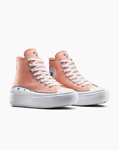 Coral / White Converse Chuck Taylor All Star Move Women Platform Shoes Canada | C-86143059