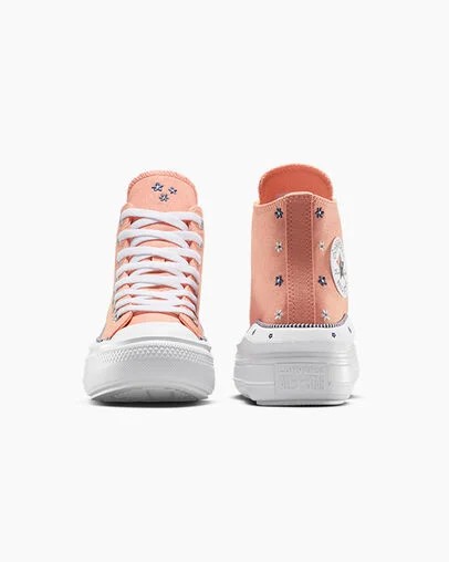 Coral / White Converse Chuck Taylor All Star Move Women Platform Shoes Canada | C-86143059