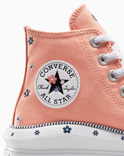 Coral / White Converse Chuck Taylor All Star Move Women Platform Shoes Canada | C-86143059