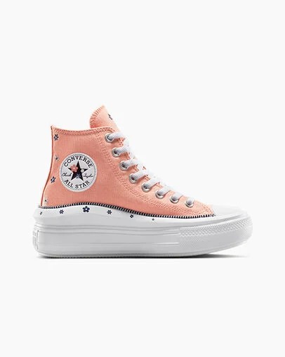 Coral / White Converse Chuck Taylor All Star Move Women Platform Shoes Canada | C-86143059