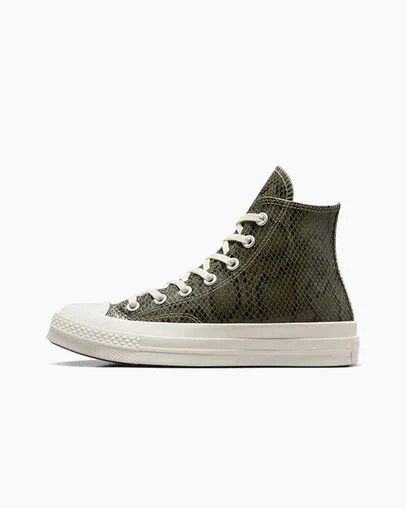 Dark Green Converse Chuck 70 Snakeskin Print Women Sneakers Canada | C-17935069
