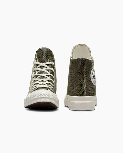 Dark Green Converse Chuck 70 Snakeskin Print Women Sneakers Canada | C-17495609