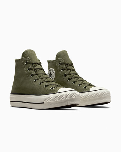 Dark Green / Black Converse Chuck Taylor All Star Lift Women Platform Shoes Canada | C-85196079