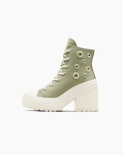 Dark Green / Gold Converse Chuck 70 De Luxe Heel Women Platform Shoes Canada | C-27431609