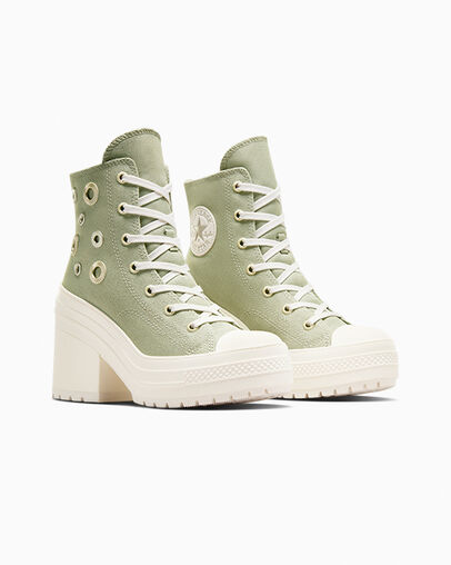 Dark Green / Gold Converse Chuck 70 De Luxe Heel Women Platform Shoes Canada | C-27431609