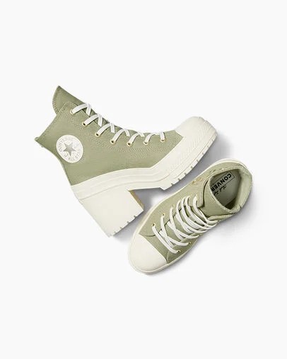 Dark Green / Gold Converse Chuck 70 De Luxe Heel Women Platform Shoes Canada | C-27431609
