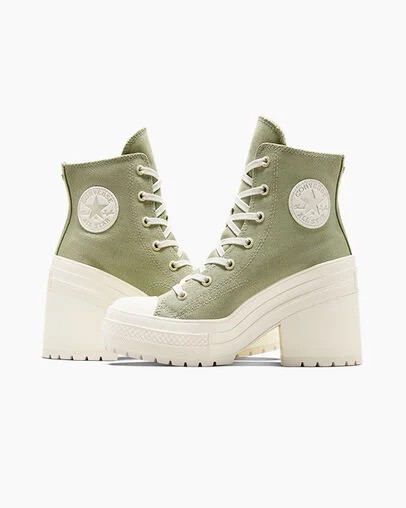 Dark Green / Gold Converse Chuck 70 De Luxe Heel Women Platform Shoes Canada | C-27431609