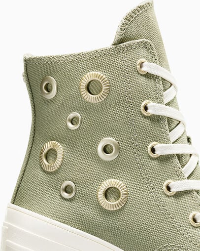 Dark Green / Gold Converse Chuck 70 De Luxe Heel Women Platform Shoes Canada | C-27431609