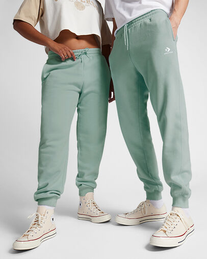 Green Converse Go-To Embroidered Star Chevron Standard-Fit Men Sweatpants Canada | C-35862749