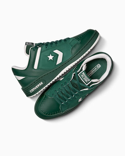 Green Converse Weapon Leather Men Basketball Shoes Canada | C-19367859