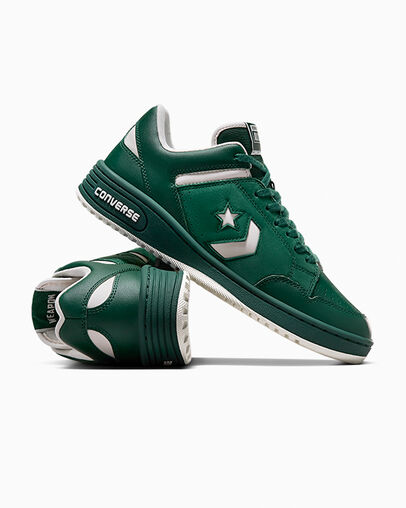 Green Converse Weapon Leather Men Basketball Shoes Canada | C-19367859