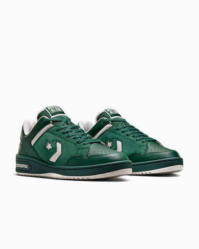 Green Converse Weapon Leather Women Basketball Shoes Canada | C-01659479