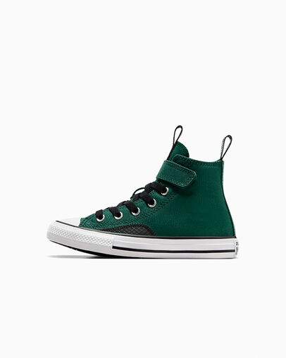Green / Black / White Converse Chuck Taylor All Star Sporty Easy-On Kids' Sneakers Canada | C-17930529