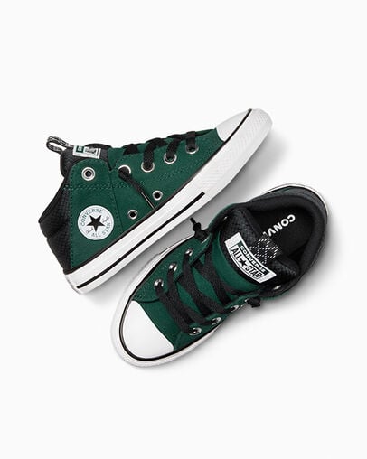 Green / Black / White Converse Chuck Taylor All Star Axel Sporty Easy-On Kids' Boots Canada | C-49603759