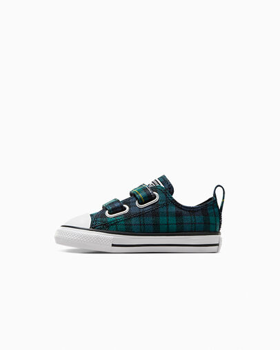 Green / Navy / White Converse Chuck Taylor All Star Plaid Kids' Sneakers Canada | C-05792819