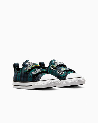 Green / Navy / White Converse Chuck Taylor All Star Plaid Kids' Sneakers Canada | C-05792819