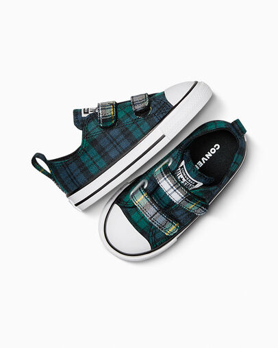 Green / Navy / White Converse Chuck Taylor All Star Plaid Kids' Sneakers Canada | C-05792819
