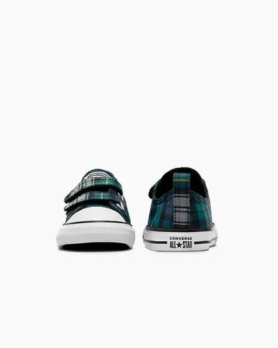 Green / Navy / White Converse Chuck Taylor All Star Plaid Kids' Sneakers Canada | C-05792819