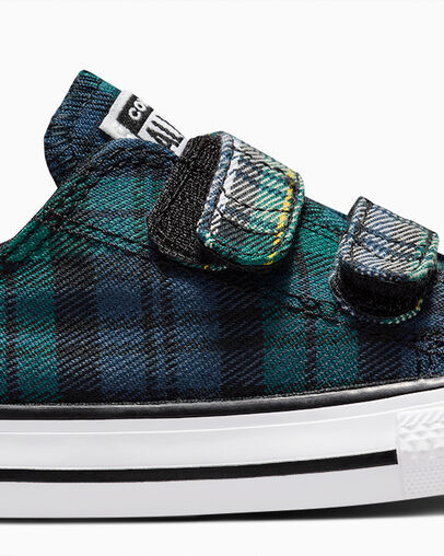 Green / Navy / White Converse Chuck Taylor All Star Plaid Kids' Sneakers Canada | C-05792819