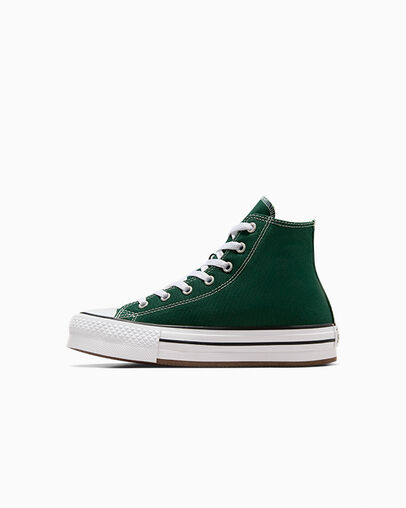 Green / White / Beige White Converse Chuck Taylor All Star EVA Lift Kids' Platform Shoes Canada | C-48156029