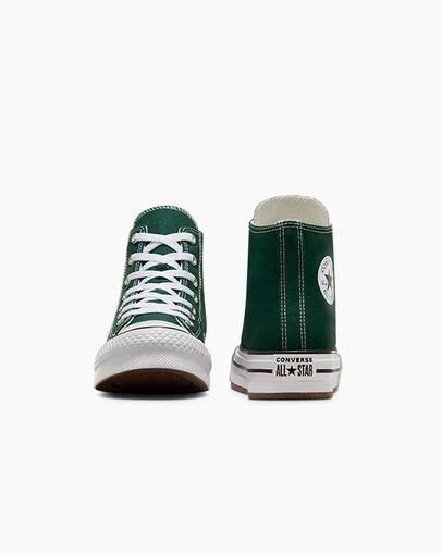 Green / White / Beige White Converse Chuck Taylor All Star EVA Lift Kids' Platform Shoes Canada | C-48156029