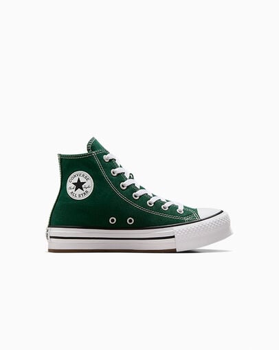 Green / White / Beige White Converse Chuck Taylor All Star EVA Lift Kids\' Platform Shoes Canada | C-48156029