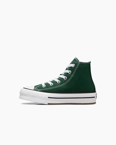 Green / White / Beige White Converse Chuck Taylor All Star EVA Lift Kids' Platform Shoes Canada | C-18632579