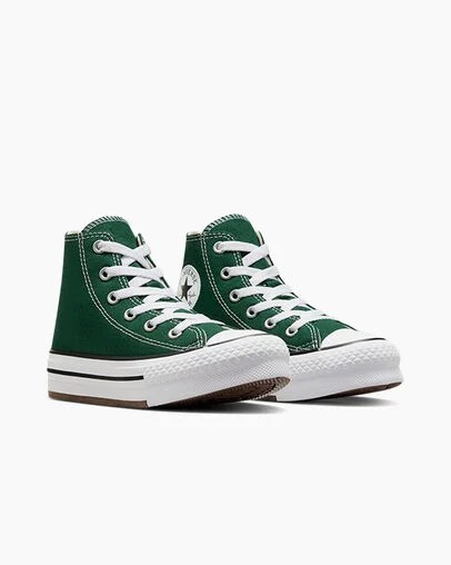 Green / White / Beige White Converse Chuck Taylor All Star EVA Lift Kids' Platform Shoes Canada | C-18632579