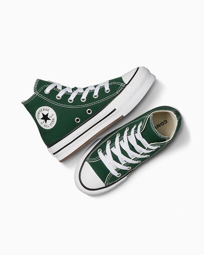 Green / White / Beige White Converse Chuck Taylor All Star EVA Lift Kids' Platform Shoes Canada | C-18632579