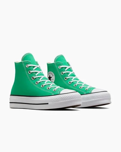 Green / White / Black Converse Chuck Taylor All Star Lift Platform Women Canvas Shoes Canada | C-62781599