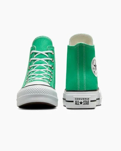 Green / White / Black Converse Chuck Taylor All Star Lift Platform Women Canvas Shoes Canada | C-62781599