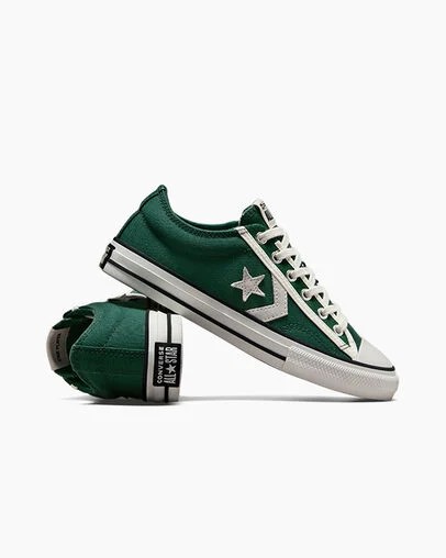 Green / White / Black Converse Star Player 76 Luxe Kids' Sneakers Canada | C-92637509