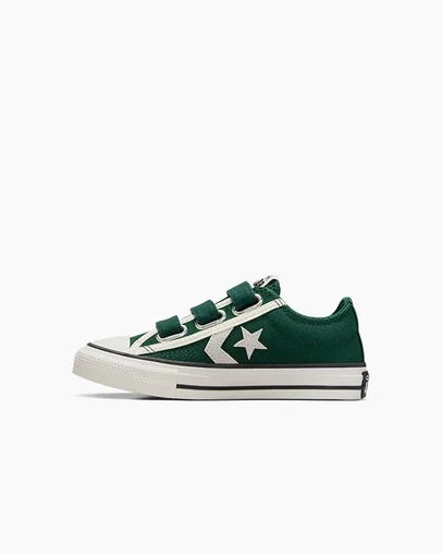 Green / White / Black Converse Star Player 76 Luxe Kids' Sneakers Canada | C-07846259