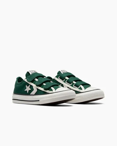 Green / White / Black Converse Star Player 76 Luxe Kids' Sneakers Canada | C-07846259