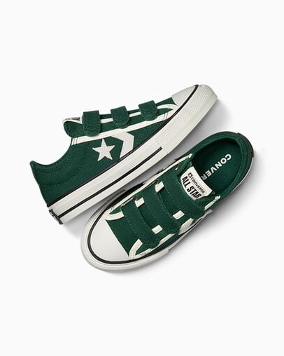 Green / White / Black Converse Star Player 76 Luxe Kids' Sneakers Canada | C-07846259