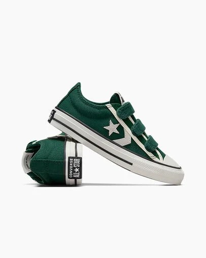 Green / White / Black Converse Star Player 76 Luxe Kids' Sneakers Canada | C-07846259