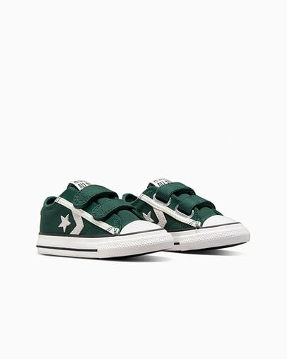Green / White / Black Converse Star Player 76 Luxe Kids' Sneakers Canada | C-51248079