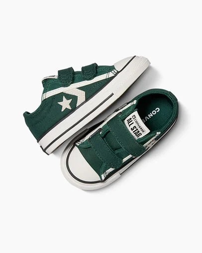 Green / White / Black Converse Star Player 76 Luxe Kids' Sneakers Canada | C-51248079