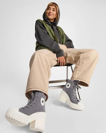 Grey Converse Chuck 70 De Luxe Heel Women Platform Shoes Canada | C-04927169