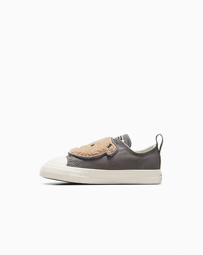 Grey Converse Chuck Taylor All Star One Strap Sherpa Bear Kids' Sneakers Canada | C-90324679