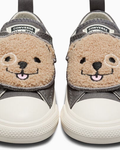 Grey Converse Chuck Taylor All Star One Strap Sherpa Bear Kids' Sneakers Canada | C-90324679