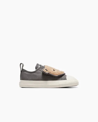 Grey Converse Chuck Taylor All Star One Strap Sherpa Bear Kids\' Sneakers Canada | C-90324679
