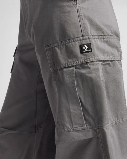 Grey Converse Fleece Women Cargo Pants Canada | C-29657039