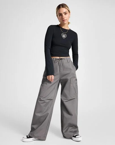 Grey Converse Fleece Women Cargo Pants Canada | C-29657039