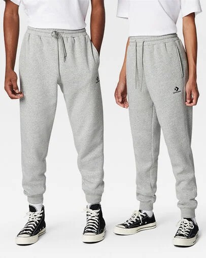 Grey Converse Go-To Embroidered Star Chevron Standard-Fit Men Sweatpants Canada | C-98361759